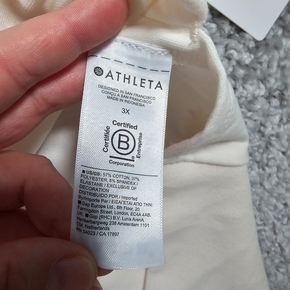 Athleta Retroterry Sweatshirt Womens 3X Cream Sleeveless V-Neck Shirt Active - Picture 5 of 11